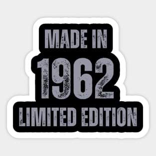 Vintage Made in 1962, Limited Edition  , Gift for Mom Dad Birthday Sticker